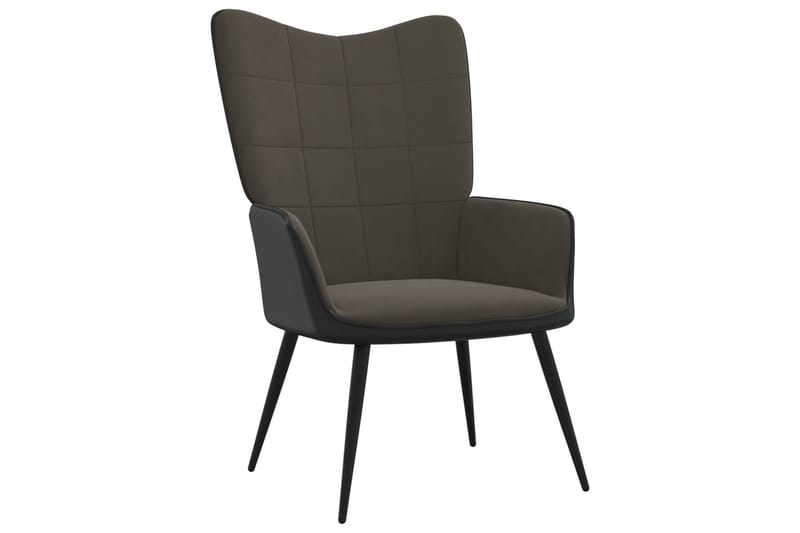 Vilstol mörkgrå sammet och PVC - Grå - Möbler - Stolar & fåtöljer - Fåtölj