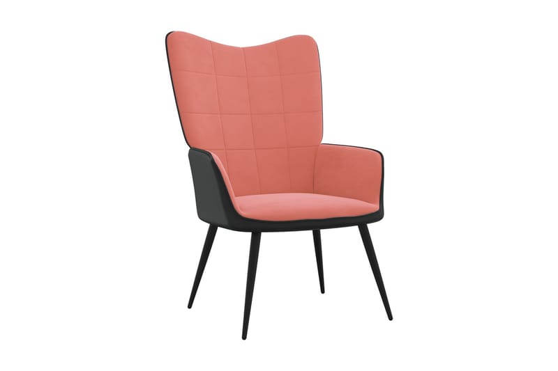 Vilstol rosa sammet och PVC - Rosa - Möbler - Stolar & fåtöljer - Fåtölj