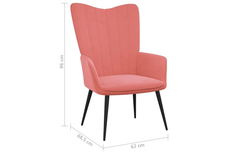 Vilstol rosa sammet - Rosa - Möbler - Stolar & fåtöljer - Fåtölj
