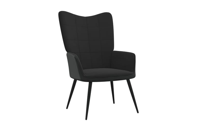 Vilstol svart sammet och PVC - Svart - Möbler - Stolar & fåtöljer - Fåtölj
