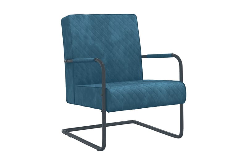 Fribärande stol blå sammet - Blå - Möbler - Stolar & fåtöljer - Matstol & köksstol