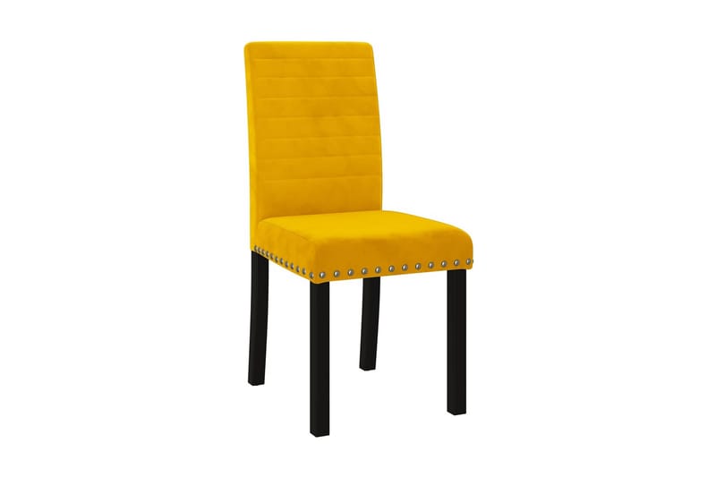 Matstolar 4 st gul sammet - Gul - Möbler - Stolar & fåtöljer - Karmstol