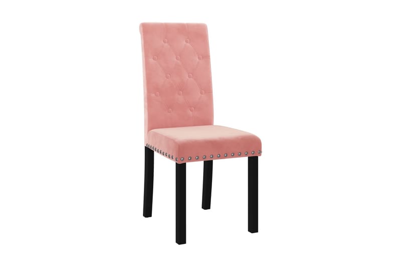 Matstolar 4 st rosa sammet - Rosa - Möbler - Stolar & fåtöljer - Karmstol