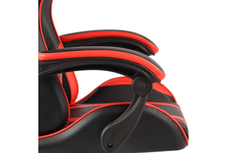 Gamingstol med fotstöd svart och röd konstläder - Röd - Möbler - Stolar & fåtöljer - Kontorsstol & skrivbordsstol