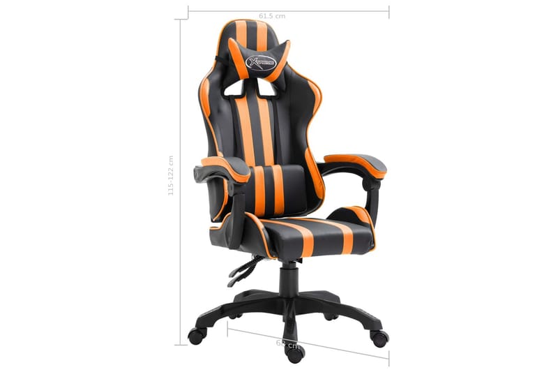 Gamingstol orange konstläder - Orange - Möbler - Stolar & fåtöljer - Kontorsstol & skrivbordsstol