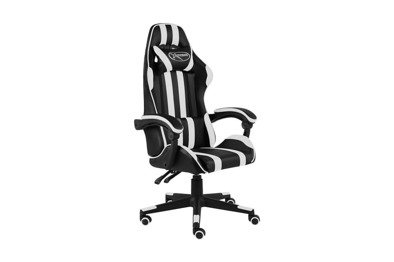 Gamingstol svart och vit konstläder - Vit - Möbler - Stolar & fåtöljer - Kontorsstol & skrivbordsstol