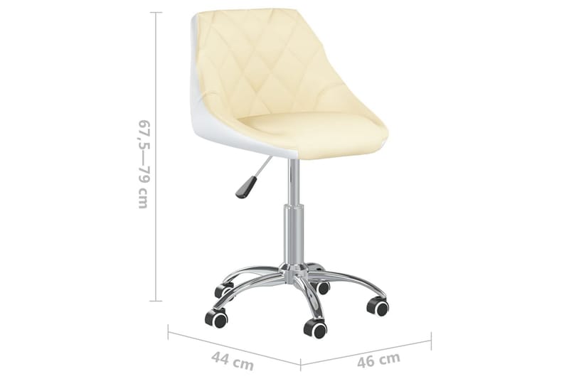 Kontorsstol snurrbar gräddvit och vit konstläder - Vit - Möbler - Stolar & fåtöljer - Kontorsstol & skrivbordsstol