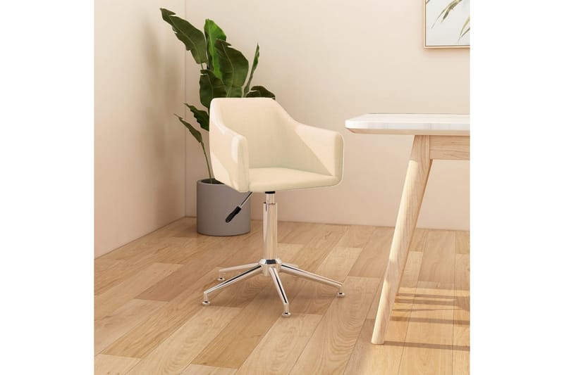 Snurrbar kontorsstol gräddvit tyg - Vit - Möbler - Stolar & fåtöljer - Kontorsstol & skrivbordsstol