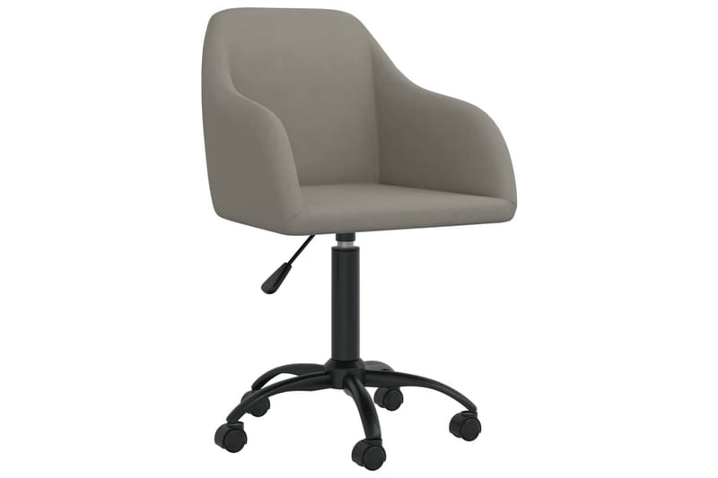 Snurrbar kontorsstol ljusgrå sammet - Grå - Möbler - Stolar & fåtöljer - Kontorsstol & skrivbordsstol