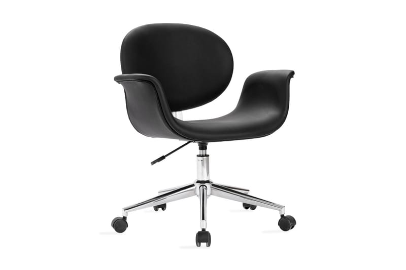 Snurrbar kontorsstol svart konstläder - Svart - Möbler - Stolar & fåtöljer - Kontorsstol & skrivbordsstol
