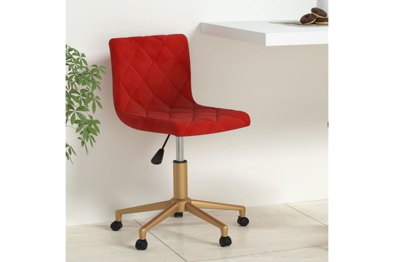 Snurrbar kontorsstol vinröd sammet - Röd - Möbler - Stolar & fåtöljer - Kontorsstol & skrivbordsstol