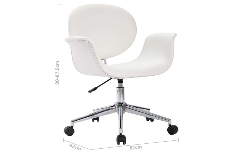 Snurrbar kontorsstol vit konstläder - Vit - Möbler - Stolar & fåtöljer - Kontorsstol & skrivbordsstol
