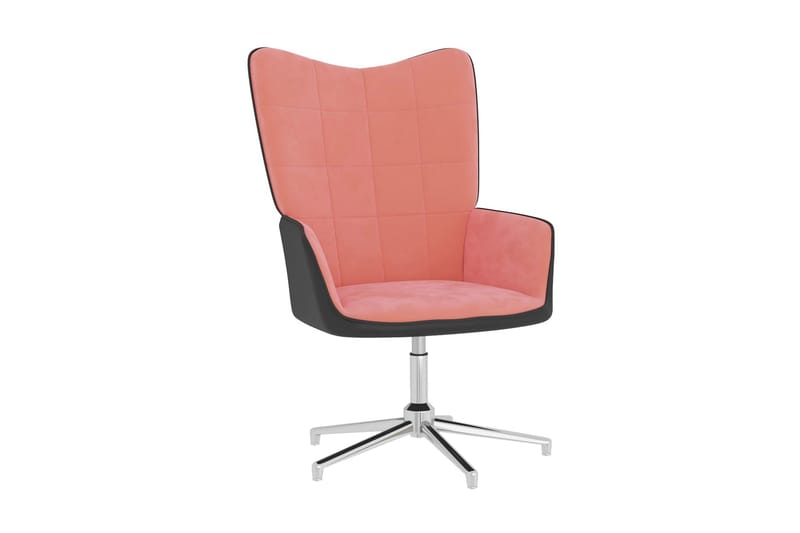 Vilstol rosa sammet och PVC - Rosa - Möbler - Stolar & fåtöljer - Kontorsstol & skrivbordsstol