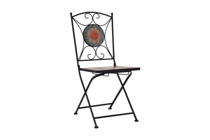 Caféstolar i mosaik 2 st orange/grå - Orange - Möbler - Stolar & fåtöljer - Matstol & köksstol