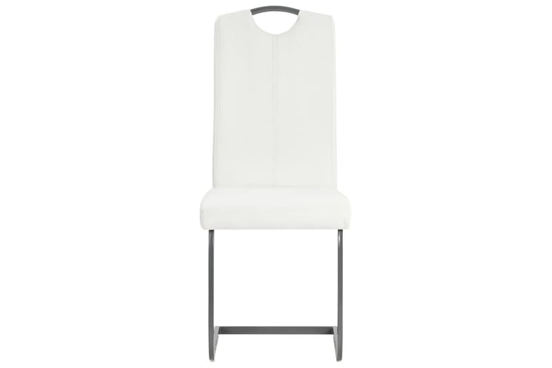 Fribärande matstolar 4 st vit konstläder - Vit - Möbler - Stolar & fåtöljer - Matstol & köksstol