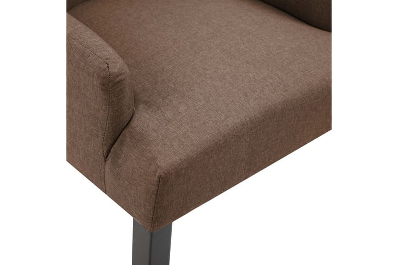 Matstol med armstöd brun tyg - Brun - Möbler - Stolar & fåtöljer - Matstol & köksstol