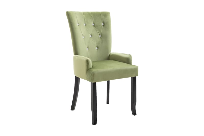 Matstol med armstöd ljusgrön sammet - Grön - Möbler - Stolar & fåtöljer - Karmstol