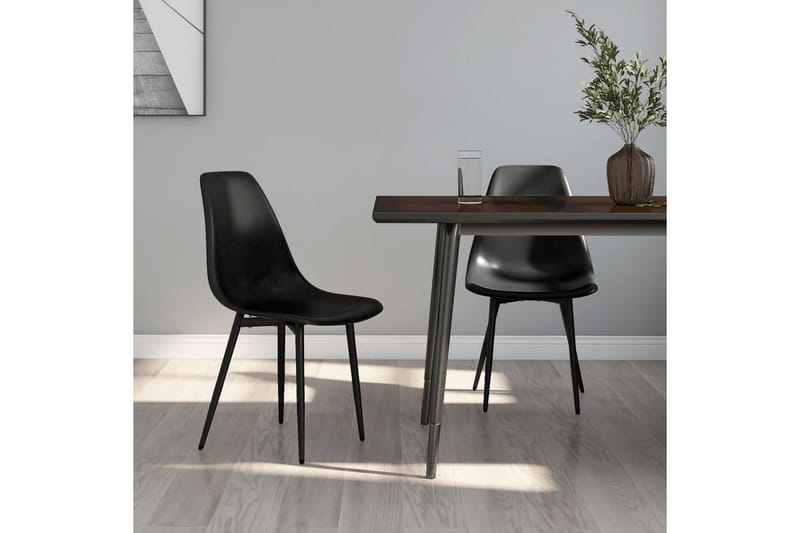 Matstolar 2 st svart PP - Svart - Möbler - Stolar & fåtöljer - Matstol & köksstol