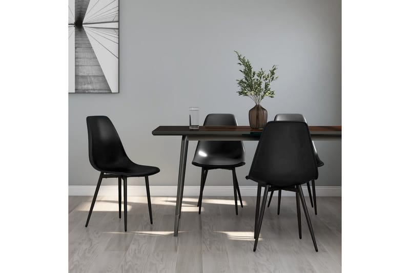 Matstolar 4 st svart PP - Svart - Möbler - Stolar & fåtöljer - Matstol & köksstol