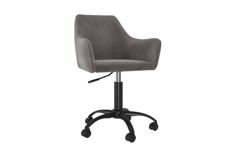 Snurrbar kontorsstol mörkgrå sammet - Grå - Möbler - Stolar & fåtöljer - Matstol & köksstol
