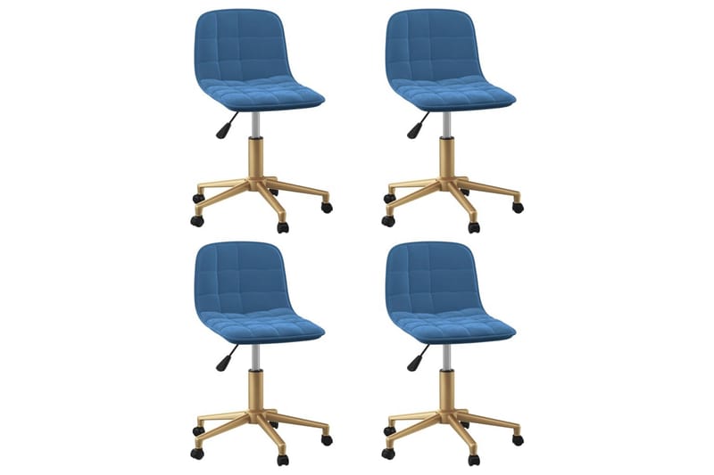 Snurrbar matstol 4 st blå sammet - Blå - Möbler - Stolar & fåtöljer - Matstol & köksstol