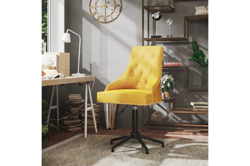 Snurrbar matstol gul sammet - Gul - Möbler - Stolar & fåtöljer - Matstol & köksstol