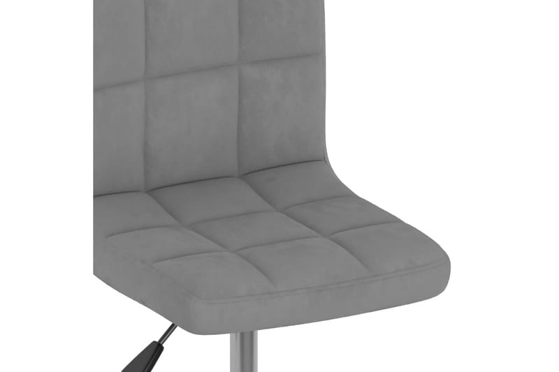 Snurrbar matstol ljusgrå sammet - Grå - Möbler - Stolar & fåtöljer - Matstol & köksstol