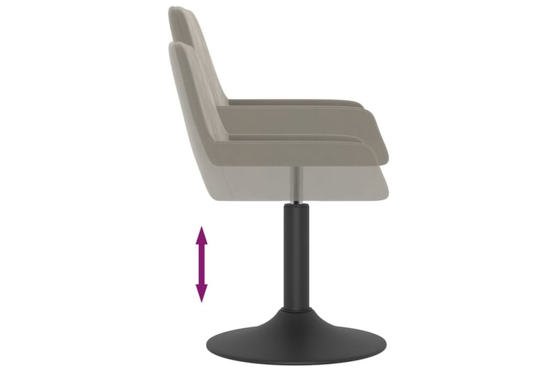 Snurrbar matstol ljusgrå sammet - Grå - Möbler - Stolar & fåtöljer - Matstol & köksstol