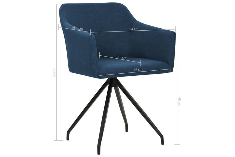 Snurrbara matstolar 2 st blå tyg - Blå - Möbler - Stolar & fåtöljer - Matstol & köksstol