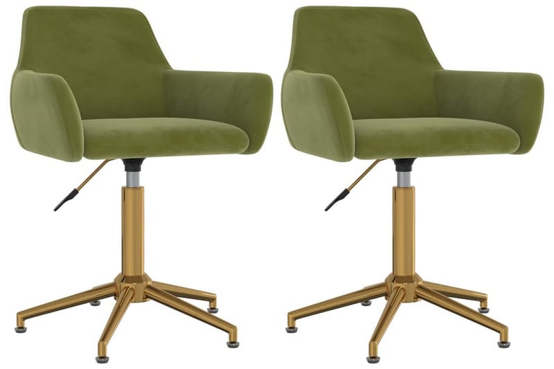 Snurrbara matstolar 2 st ljusgrön sammet - Grön - Möbler - Stolar & fåtöljer - Matstol & köksstol