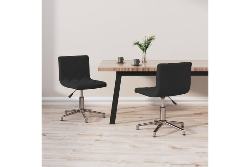 Snurrbara matstolar 2 st svart sammet - Svart - Möbler - Stolar & fåtöljer - Matstol & köksstol