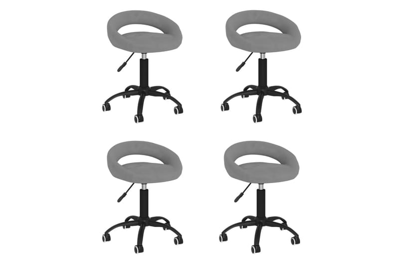 Snurrbara matstolar 4 st grå sammet - Grå - Möbler - Stolar & fåtöljer - Matstol & köksstol