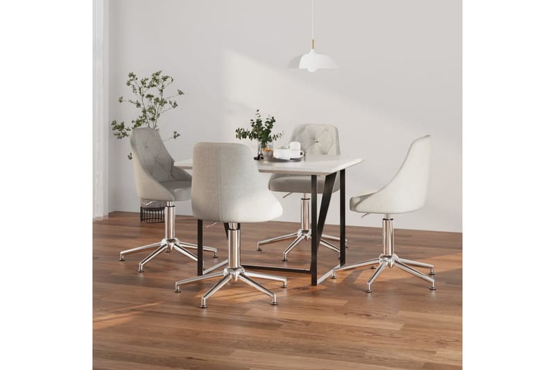 Snurrbara matstolar 4 st ljusgrå tyg - Grå - Möbler - Stolar & fåtöljer - Matstol & köksstol