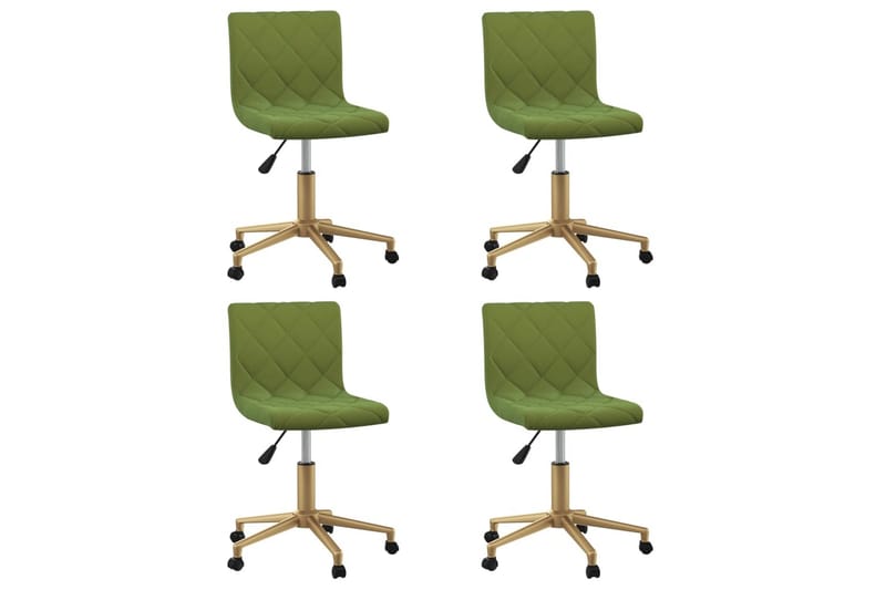 Snurrbara matstolar 4 st ljusgrön sammet - Grön - Möbler - Stolar & fåtöljer - Matstol & köksstol