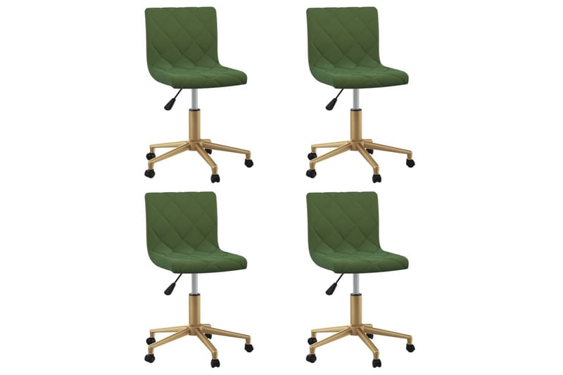 Snurrbara matstolar 4 st mörkgrön sammet - Grön - Möbler - Stolar & fåtöljer - Matstol & köksstol