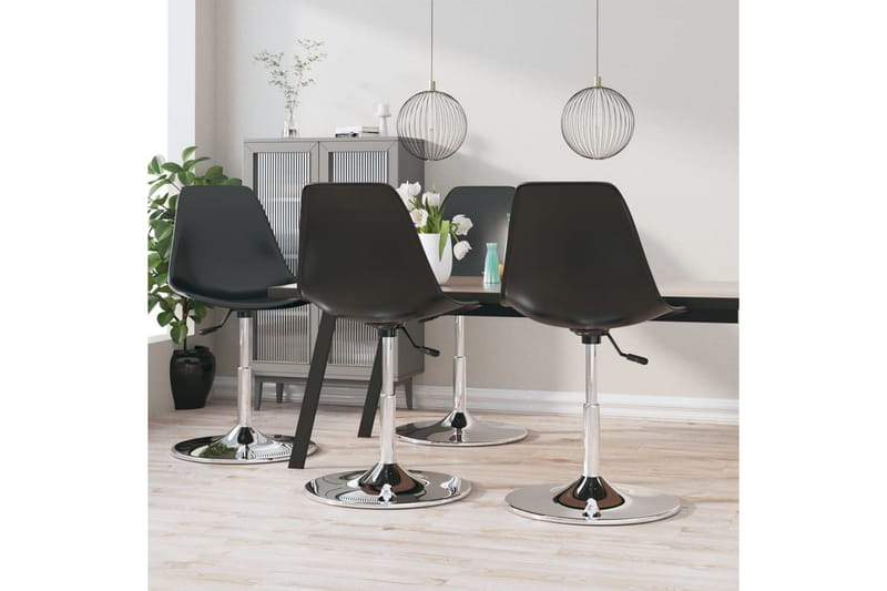 Snurrbara matstolar 4 st svart PP - Svart - Möbler - Stolar & fåtöljer - Matstol & köksstol
