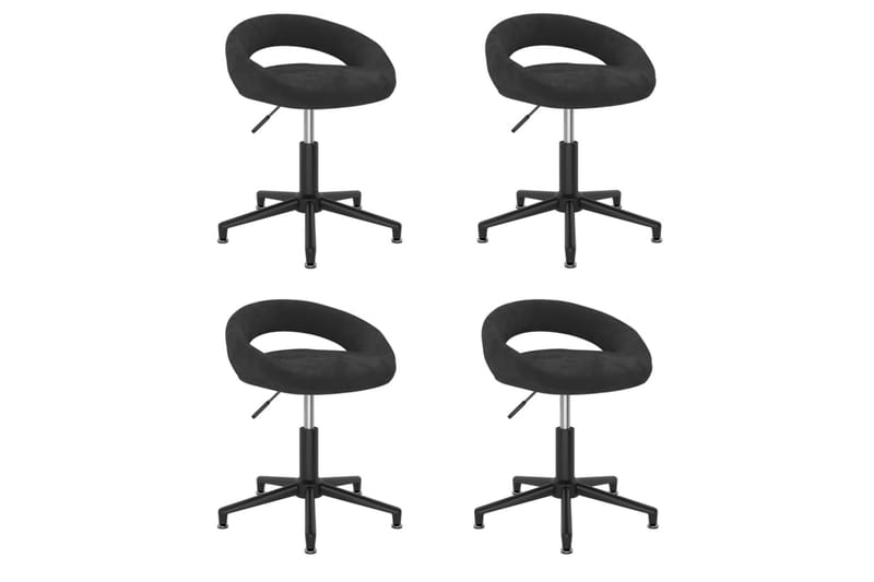 Snurrbara matstolar 4 st svart sammet - Svart - Möbler - Stolar & fåtöljer - Matstol & köksstol