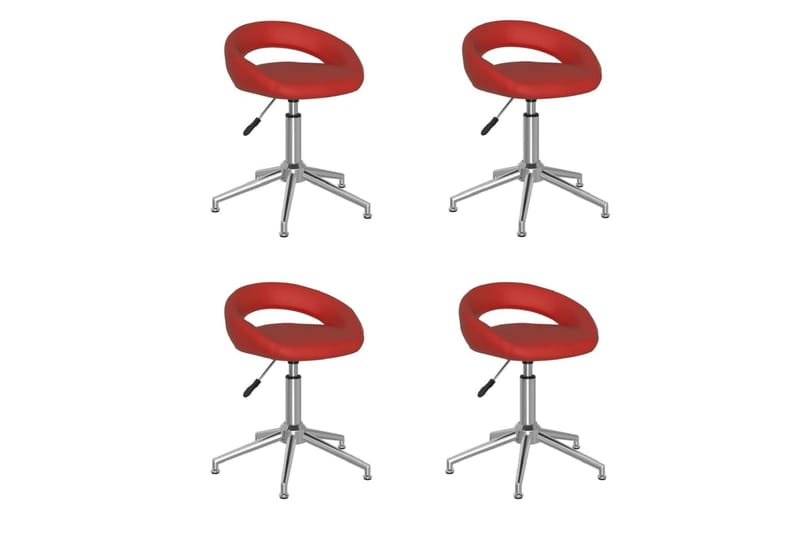 Snurrbara matstolar 4 st vinröd konstläder - Röd - Möbler - Stolar & fåtöljer - Matstol & köksstol