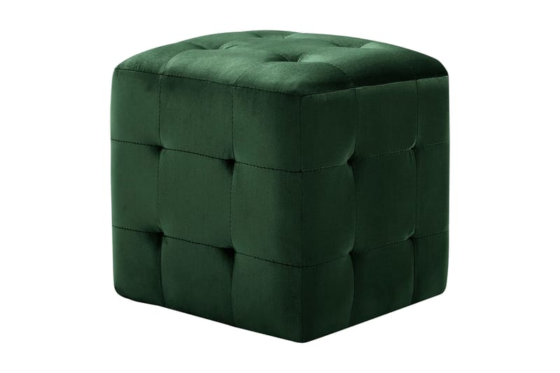 Sängbord 2 st grön 30x30x30 cm sammetstyg - Grön - Möbler - Stolar & fåtöljer - Pall & puff - Sittpuff