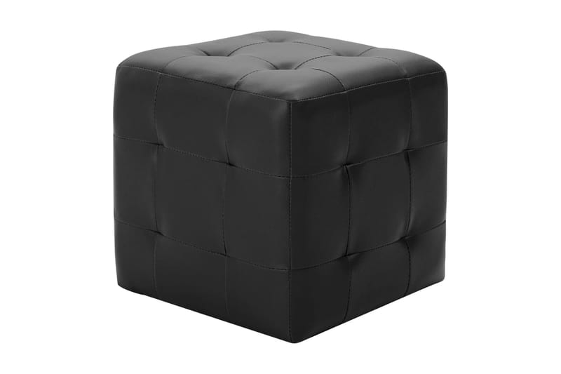 Sittpuff 2 st svart 30x30x30 cm konstläder - Svart - Möbler - Stolar & fåtöljer - Pall & puff - Sittpuff