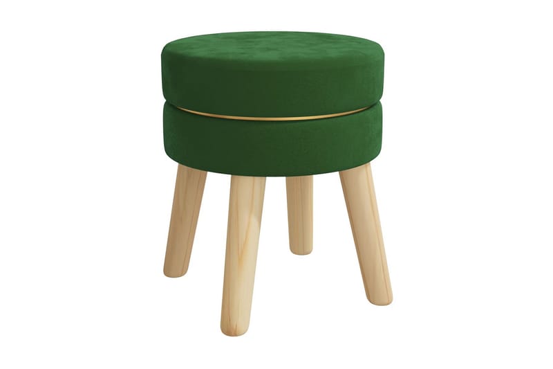 Rund pall grön sammet - Grön - Möbler - Stolar & fåtöljer - Pall & puff
