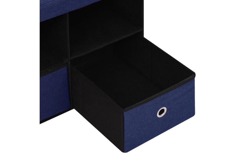 Hopfällbar förvaringsbänk blå 76x38x38 cm konstlinne - Blå - Möbler - Stolar & fåtöljer - Sittbänk - Skobänk & skohylla med bänk