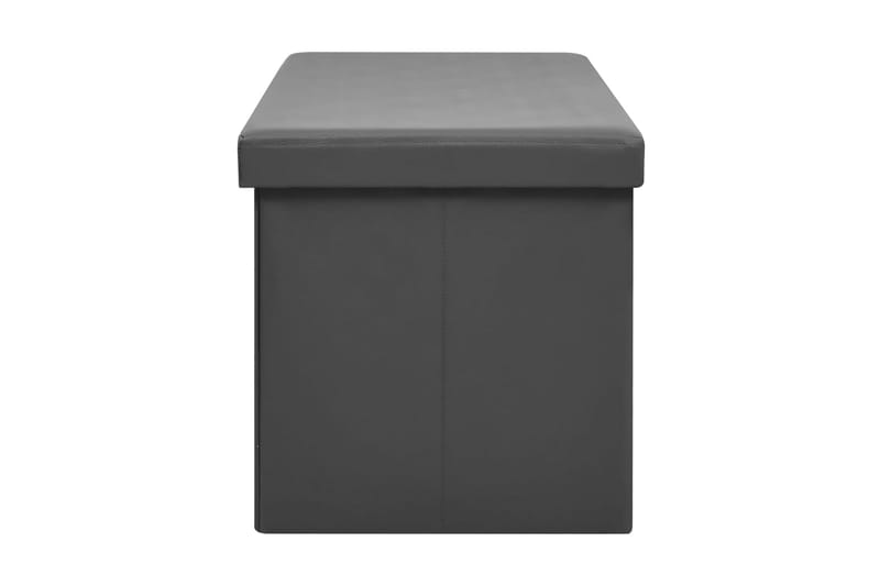 Hopfällbar förvaringsbänk grå PVC - Grå - Möbler - Stolar & fåtöljer - Sittbänk - Skobänk & skohylla med bänk