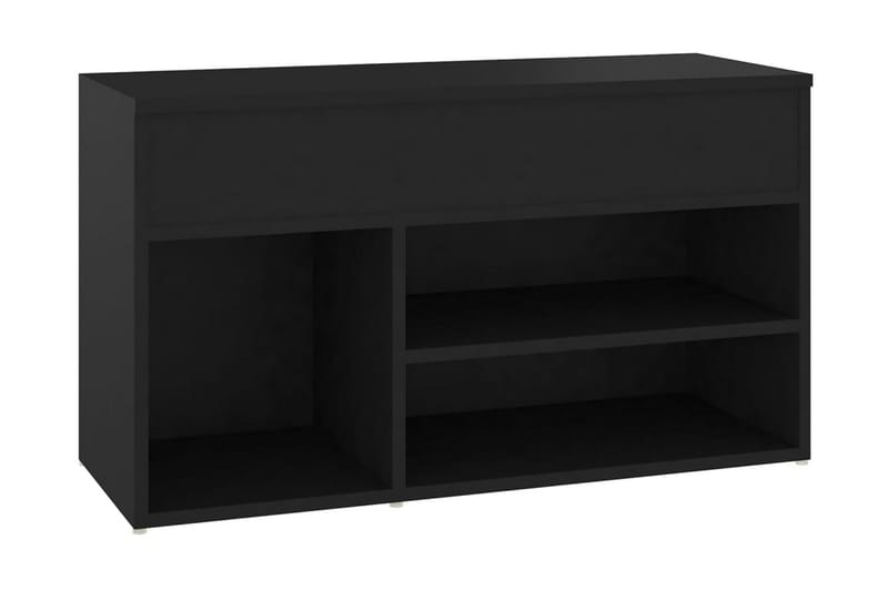 Skobänk svart 80x30x45 cm spånskiva - Svart - Möbler - Stolar & fåtöljer - Sittbänk - Skobänk & skohylla med bänk