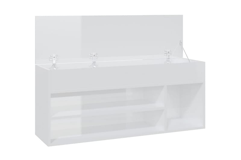 Skobänk vit högglans 105x30x45 cm spånskiva - Vit högglans - Möbler - Stolar & fåtöljer - Sittbänk - Skobänk & skohylla med bänk