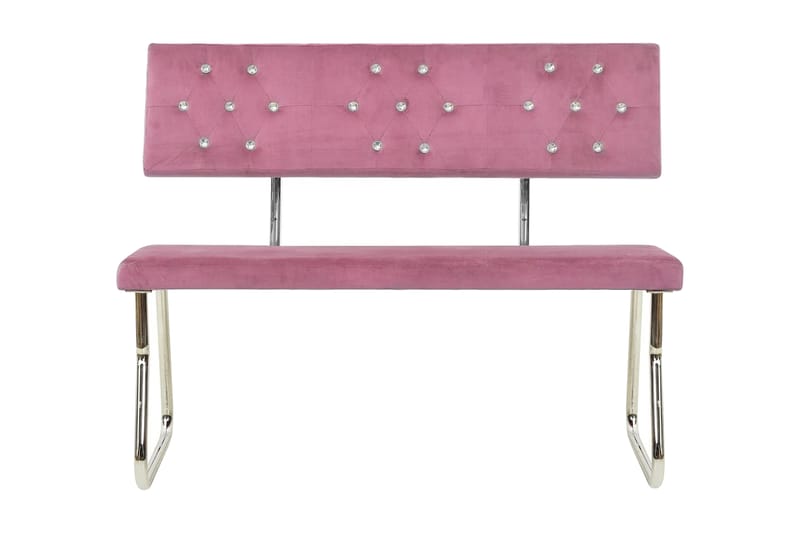Bänk 110 cm rosa sammet - Rosa - Möbler - Stolar & fåtöljer - Sittbänk - Bänk med ryggstöd