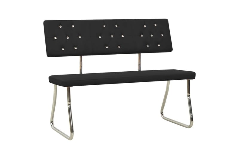 Bänk 110 cm svart konstläder - Svart - Möbler - Stolar & fåtöljer - Sittbänk - Bänk med ryggstöd