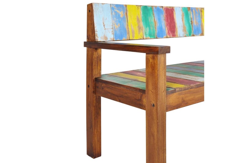 Bänk 115 cm massivt återvunnet trä - Flerfärgad - Möbler - Stolar & fåtöljer - Sittbänk