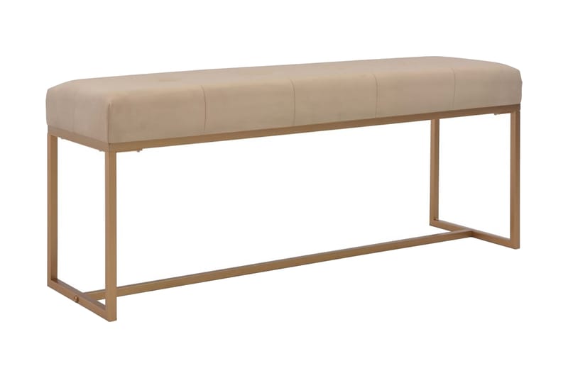 Bänk 120 cm beige sammet - Beige - Möbler - Stolar & fåtöljer - Sittbänk