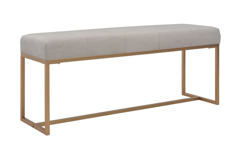 Bänk 120 cm grå sammet - Grå - Möbler - Stolar & fåtöljer - Sittbänk